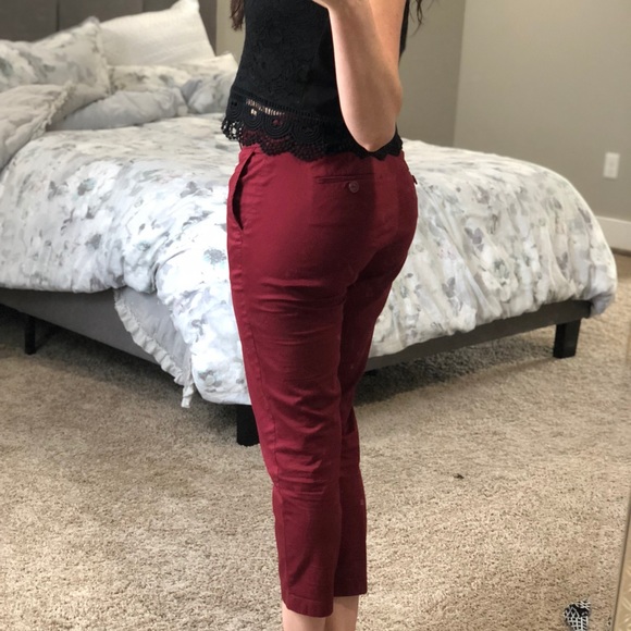 KUT From The Kloth Burgundy Crop Trouser Sz 4 - Picture 3 of 5